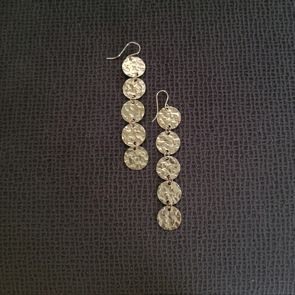 Gold💛 Filled Hammered🔨 Quintuplet5️⃣ Disc📀 Earrings - NWOT - Picture 5 of 10